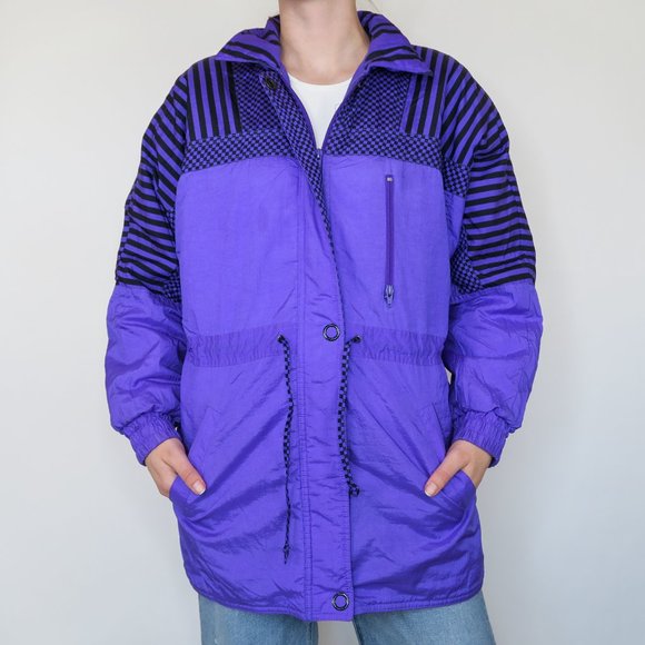 Vintage 80s Dani Colby Purple Windbreaker Coat - Picture 2 of 7